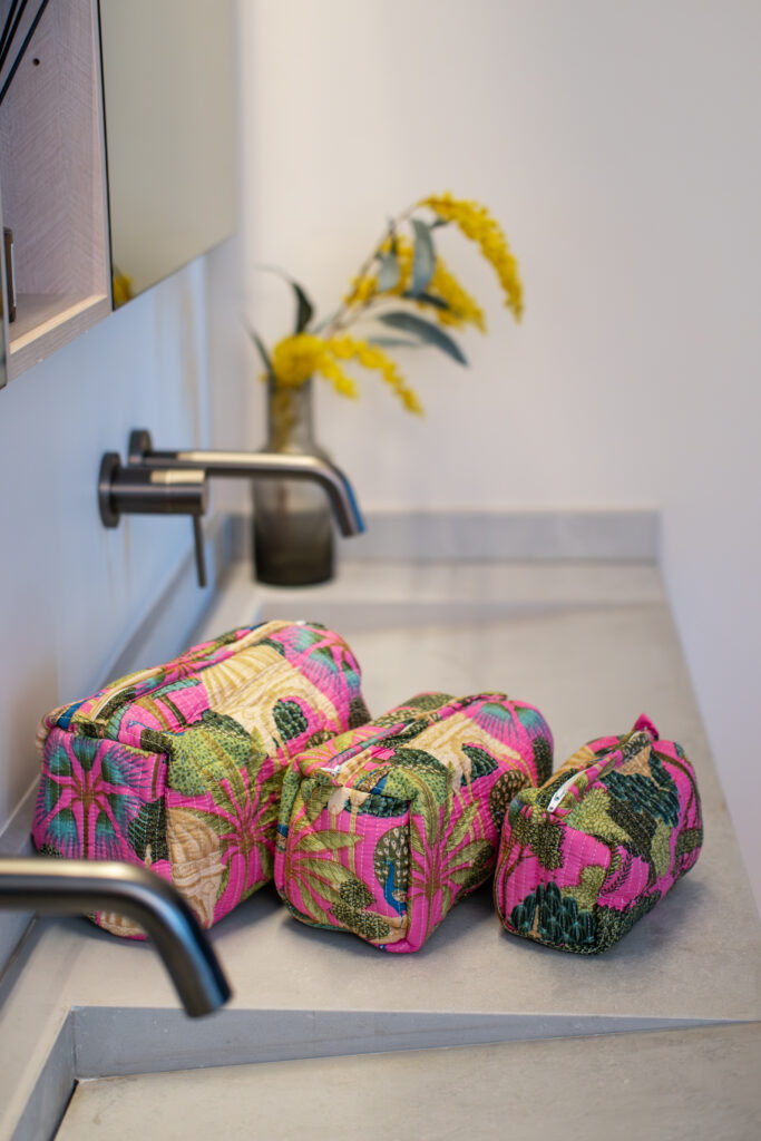 pink trio toiletry bag set